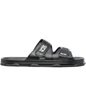 Gcds Logo-Detail Open-Toe Slides - Black