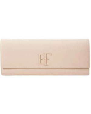 Elisabetta Franchi Patent-Leather Clutch Bag - Natural