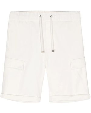 Peserico Drawstring-Waist Cotton Shorts - White
