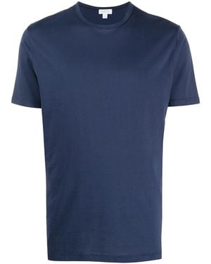 Sunspel Crew Neck Cotton T-Shirt - Blue