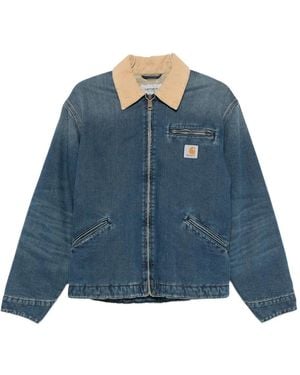 Carhartt Contrasting-collar denim jacket - Blau