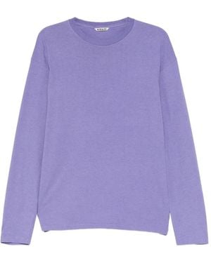 AURALEE Brushed Long-Sleeve T-Shirt - Purple