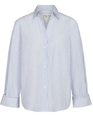 Twp Striped Patch-Pocket Shirt - Blue
