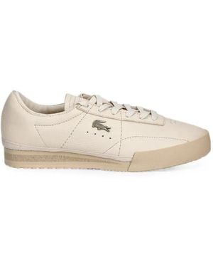 Lacoste Aura Logo-Plaque Leather Sneakers - Natural