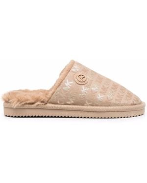 Michael Kors Janis Monogram-Print Slippers - Pink