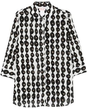 Marina Rinaldi Nnwgiostra Geometric-Pattern Shirt - Black