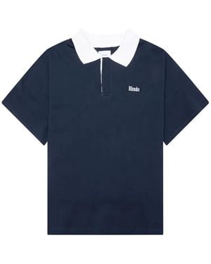 Rhude Logo-Detail Polo Shirt - Blue