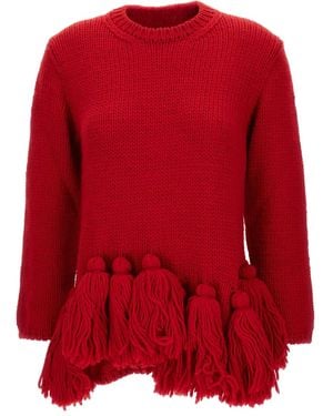 Comme des Garçons Jersey con detalle de borlas - Rojo