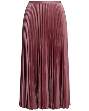 Ralph Lauren Falda midi con cremallera y pliegues - Morado