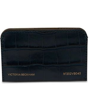 Victoria Beckham Crocodile-Embossed Cardholder - Black