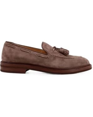 Brunello Cucinelli Tassel Suede Loafers - Brown