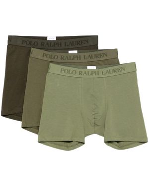 Polo Ralph Lauren Logo-waistband Boxers (pack Of Three) - Green