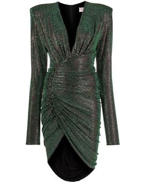 Alexandre Vauthier Crystal-Embellished Wrap Dress - Green