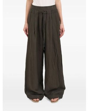 Andrea Ya'aqov Wide-Leg Drawstring Trousers - Black