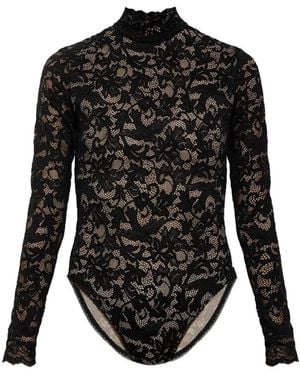 Zimmermann Lace Long-Sleeve Bodysuit - Black