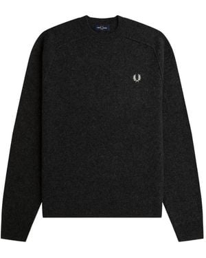 Fred Perry Pull À Manches Raglan Et Logo Brodé - Noir