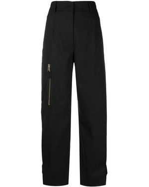 Blanca Vita Tapered-Leg Cargo Trousers - Black