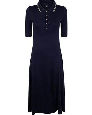 Ralph Lauren Elbow Sleeve Day Dress - Blue