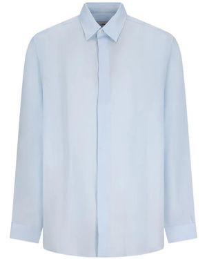 Lardini Concealed-Front Shirt - Blue