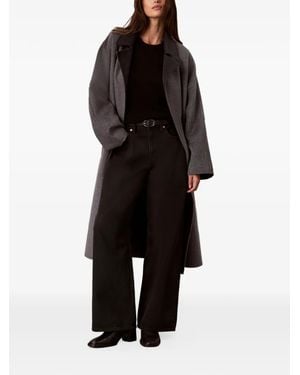 Calvin Klein Belted Storm-Flap Coat - Black