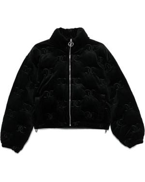 Juicy Couture Monogram Logo Puffer Jacket - Black