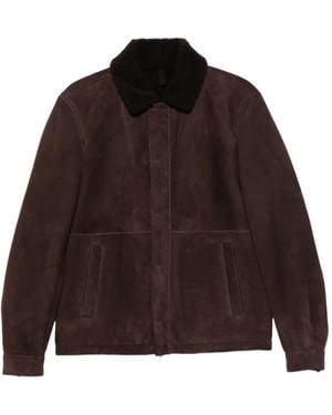 Tagliatore Veste En Daim À Col Lainé - Brown