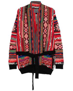 Laneus Belted Cardigan - Red