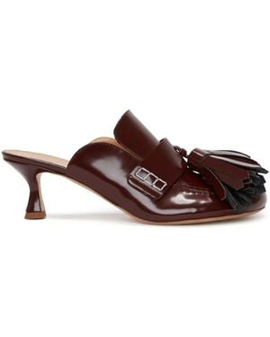 JW Anderson Calf Leather Tassel Mules 55 - Brown