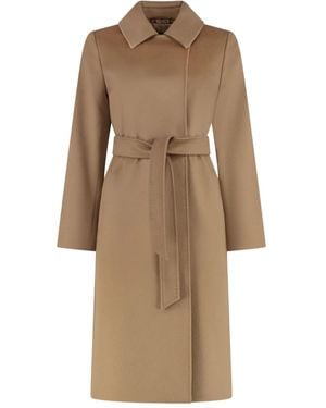 Max Mara Bcollage Belted Double-Breasted Coat - Natural