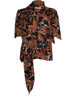 Ace Harper Tie-Neck Floral-Print Blouse - Black
