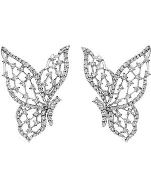 Leo Pizzo 18K Light Wings Diamond Earrings - White