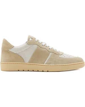 Collegium Pillar Destroyer Suede-Panel Low-Top Trainers - White