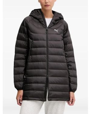 PUMA Hooded Logo-Detail Puffer Jacket - Black
