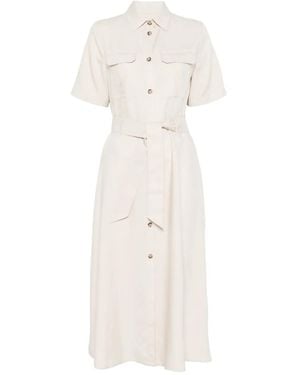 Woolrich Tied-Waist Midi Dress - White