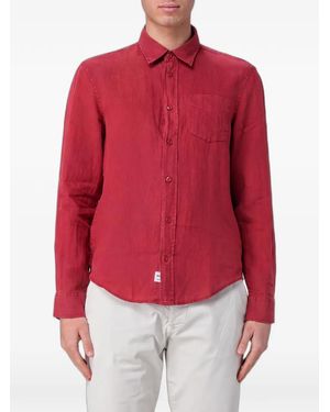 Blauer Linen Chest-Pocket Shirt - Red