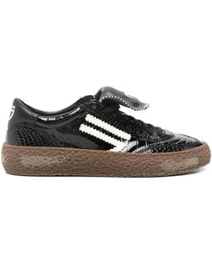 PURAAI Crocodile-Embossed Trainers - Black