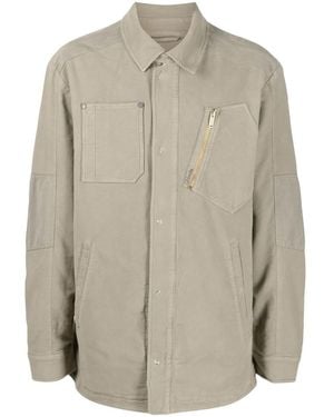 Objects IV Life Logo-Print Canvas Shirt Jacket - Natural