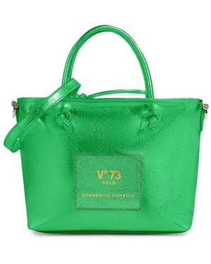 V73 Logo-Patch Tote Bag - Green