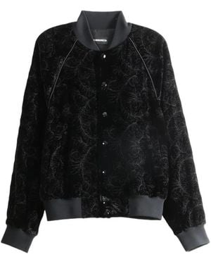 Ann Demeulemeester Esko Floral-Pattern Bomber Jacket - Black