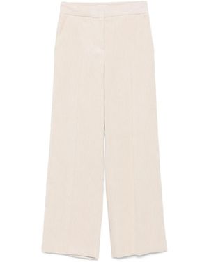 Via Masini 80 Side-Pockets Ribbed Trousers - White