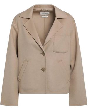 Weekend by Maxmara Button-Up Notched-Lapel Jacket - Natural