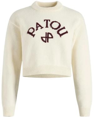 Patou Logo-Intarsia Sweater - White