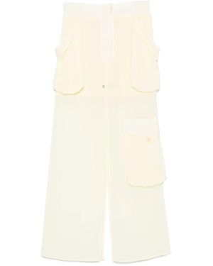 Pinko Layered-Design Midi Skirt - Natural