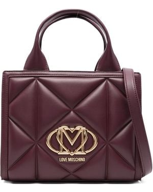 Love Moschino Quilted Logo Tote Bag - Purple