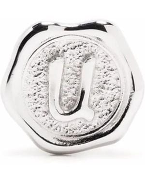 Maria Black Letter U Coin - White