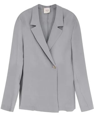 Alysi Single-Button Lapel Blazer - Grey
