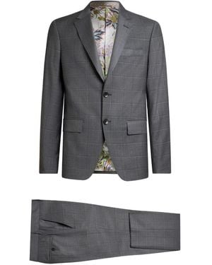Etro Checked-Pattern Suit - Grey