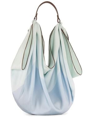 12 STOREEZ Grained-Leather Scarf Handle - Blue