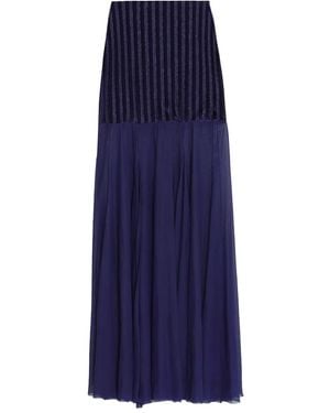 Amir Slama X Astrid Striped-Panel Maxi Skirt - Blue
