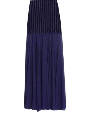 Amir Slama X Astrid striped-panel maxi skirt - Azul